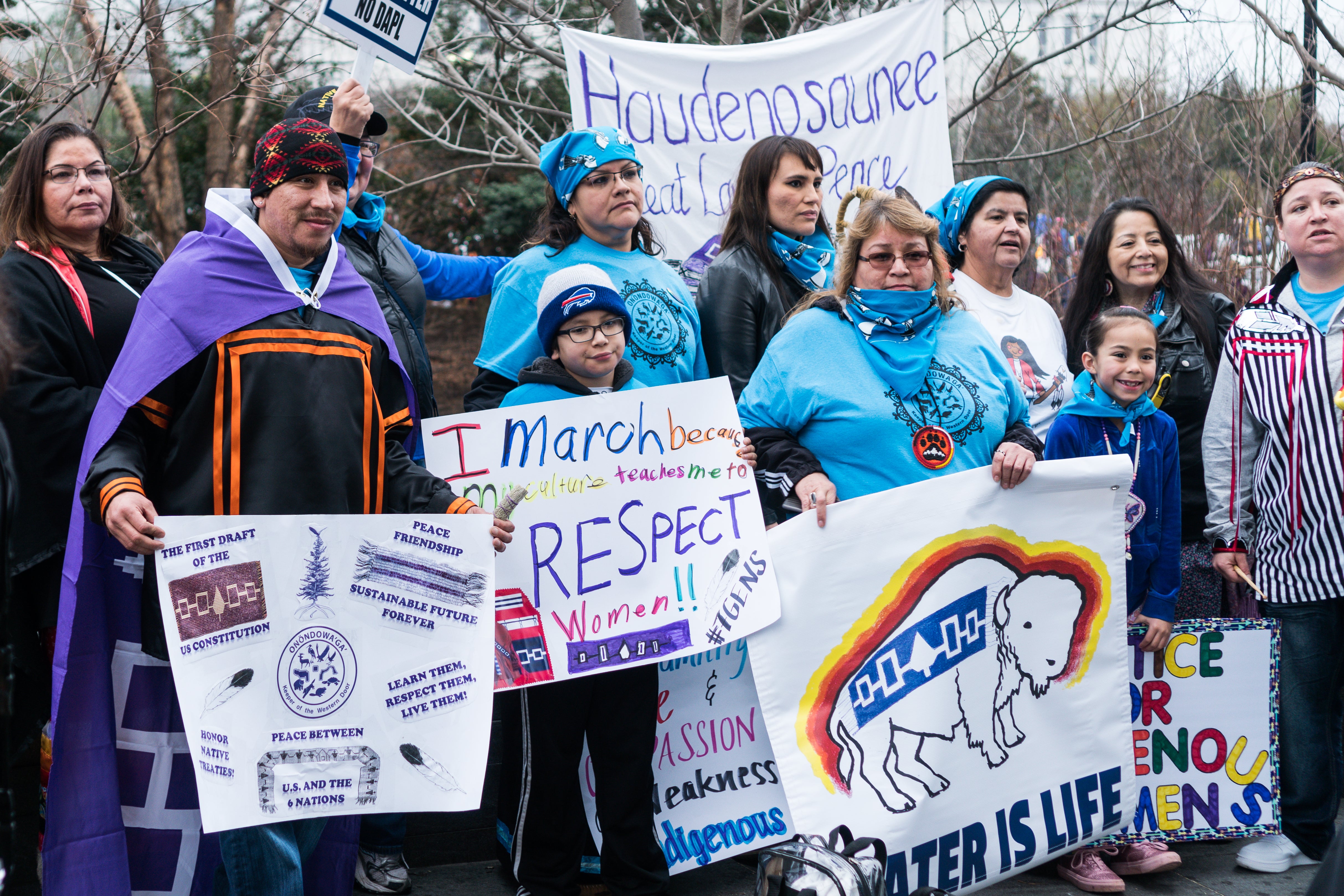 Before the Women’s March on Washington, Indigenous women from across the country gathered in front of the National Museum of the American Indian as part of the Indigenous Women Rise movement.