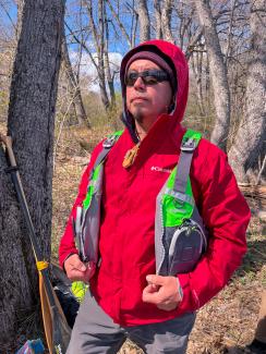 Niel Bennett on Day 1 of Canoe Journey. Photo by Chenae Bullock