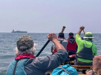 Paddling the Long Island Sound. Photo by Hickory Edwards